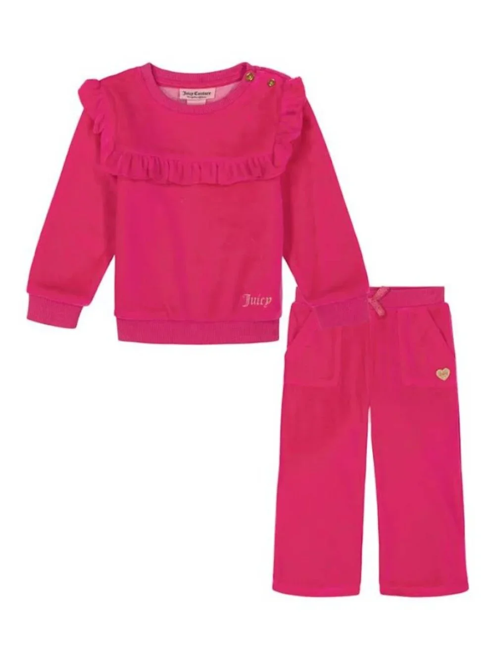 Juicy Couture Ruffle Yoke Velour Pullover & Joggers Set BABY 12M